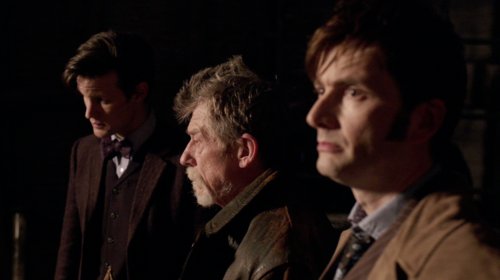 Three Doctors, all alike in dignity. © BBC